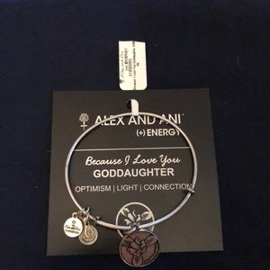 NWT silver Alex and Ani goddaughter bracelet